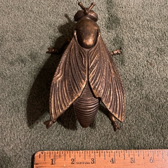 Vintage Italian Fly Ashtray/Secret Mid Century Modern Collectible 1970s Brass - Picture 4 of 11